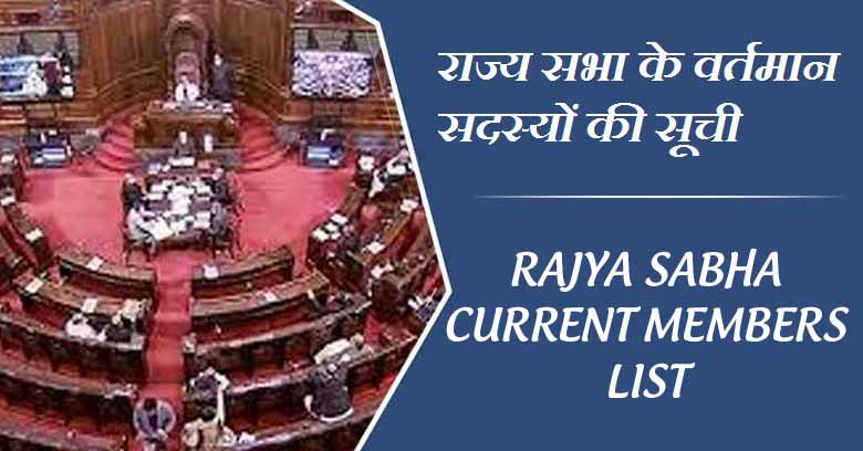 राज्य सभा के वर्तमान सदस्यों की सूची | Rajya Sabha current members List